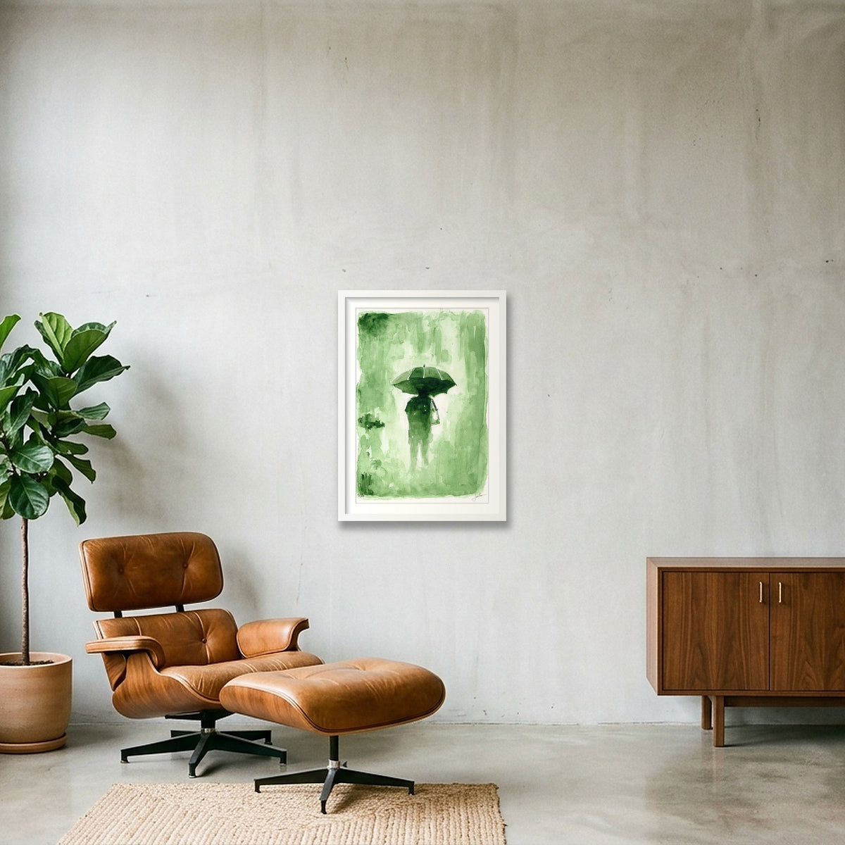 Verde · Lámina 42×59 cm con marco blanco