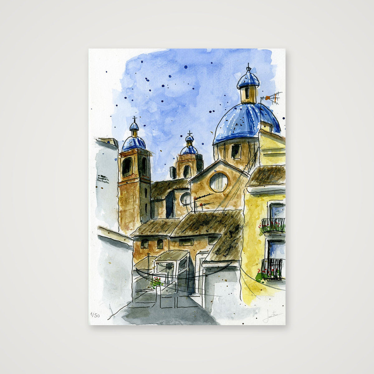La iglesia de Sot de Ferrer · Lámina 42×59 cm sin enmarcar