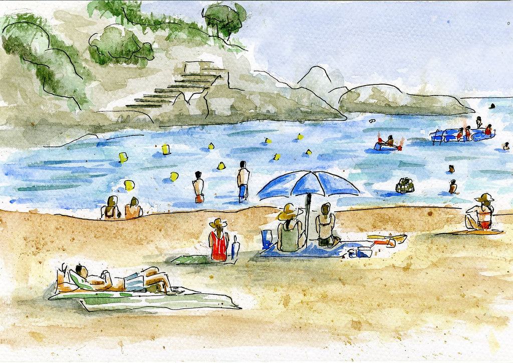 Martes de agosto en Cala Salionç · Lámina giclée de acuarela, Tossa de Mar