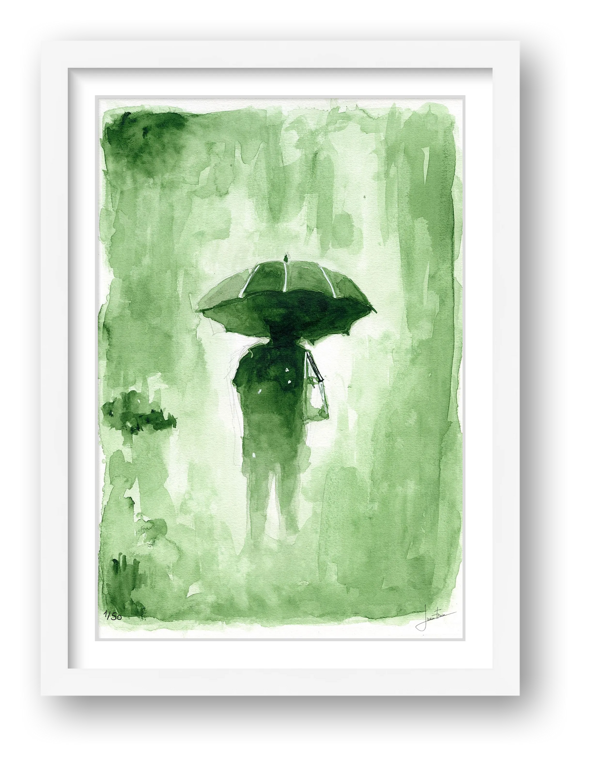 Verde · Lámina enmarcada en pared