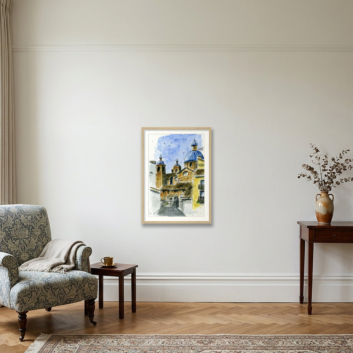 La iglesia de Sot de Ferrer · Lámina 42×59 cm con marco roble